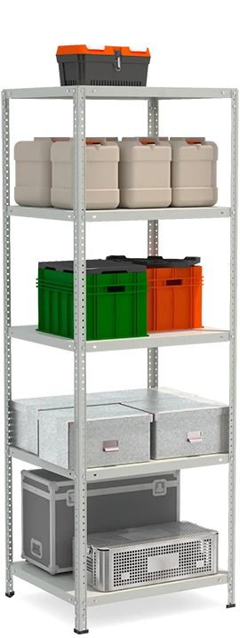 Металлический полочный усиленный стеллаж модели СТФ Стеллаж 765-2.0