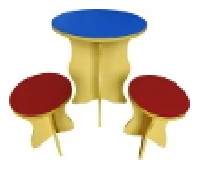 Стол игровой и 3 табурета арт. С.05.13
