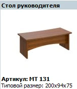 "Мастер" Столешница стола руководителя (с экраном) артикул МТ 421