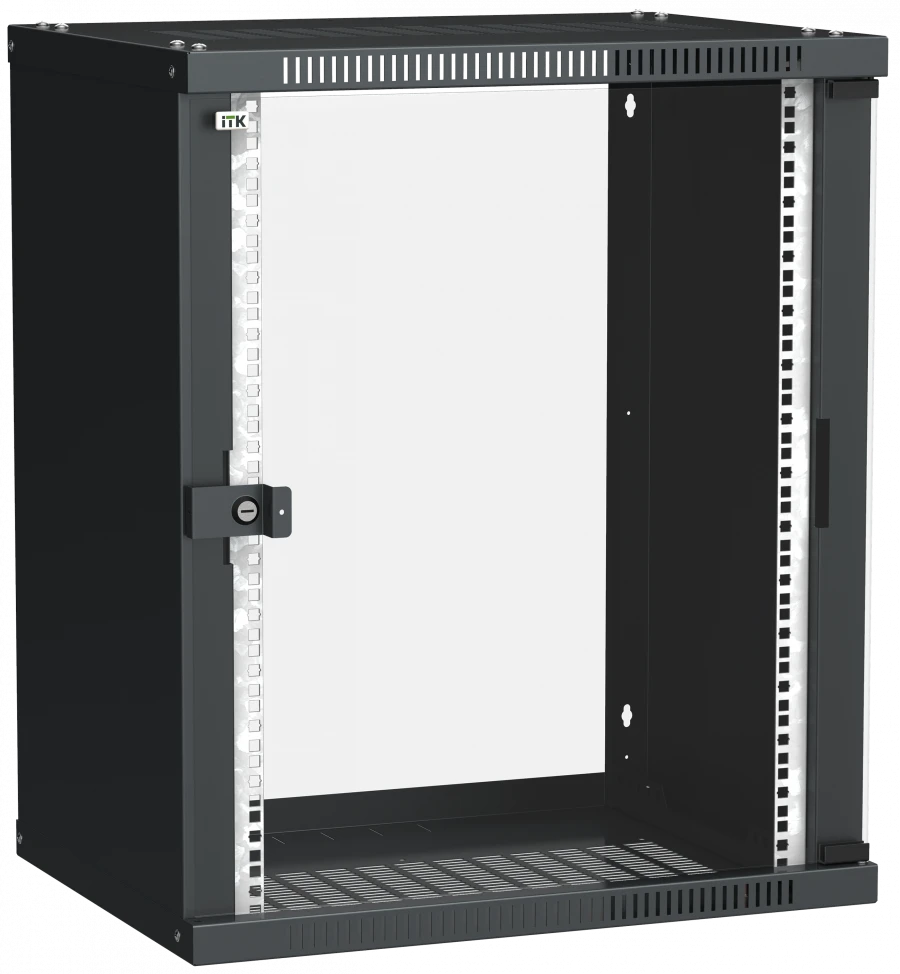 LWE5-15U64-GF ITK Шкаф LINEA WE 15U 600x450мм дверь стекло черный