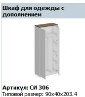 "CITY" Каркас шкафа для одежды с дополнением артикул СИ 603