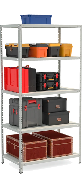 Металлический полочный усиленный стеллаж модели СТФ Стеллаж 1065-2.0