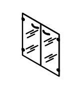 Двери низкие стеклянные. Набор мебели "Work"