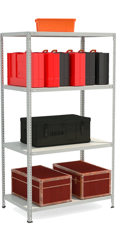 Металлический полочный усиленный стеллаж модели СТФ Стеллаж 1064-1.8