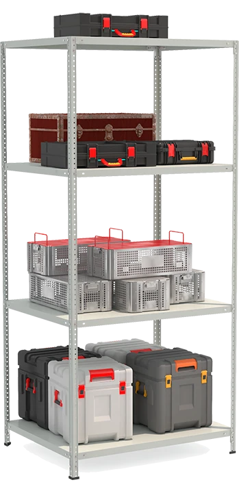 Металлический полочный усиленный стеллаж модели СТФ Стеллаж 1084-2.2