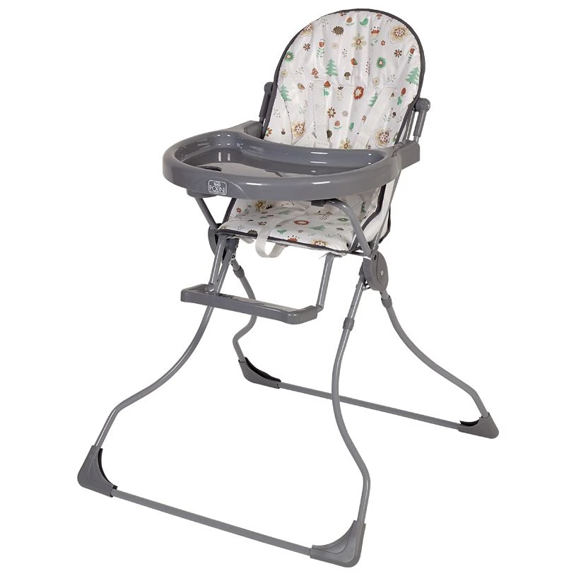 Стульчик для кормления Polini kids 152 Лесные друзья, серый, артикул 0001709-03