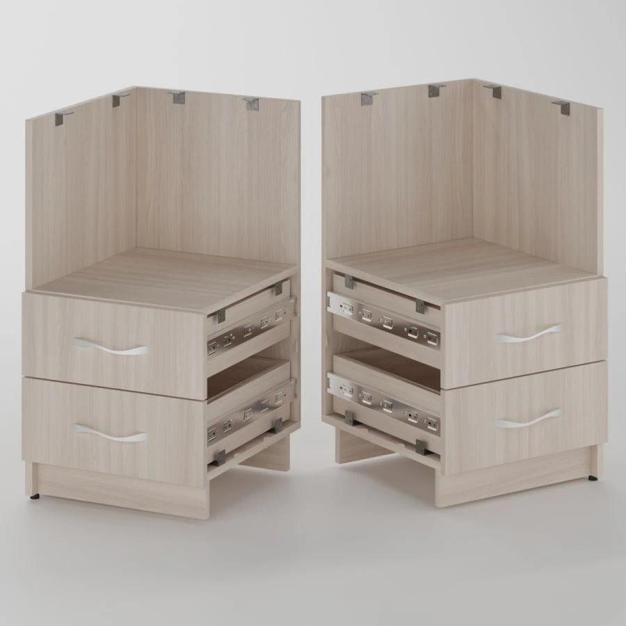 Тумба встраиваемая в рабочий стол 1 ниша и два ящика