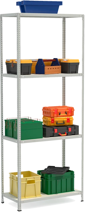 Металлический полочный усиленный стеллаж модели СТФ Стеллаж 1054-2.5