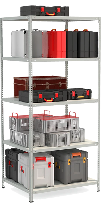 Металлический полочный усиленный стеллаж модели СТФ Стеллаж 1085-2.2