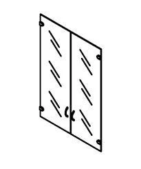 Двери средние стеклянные. Набор мебели "Агат"