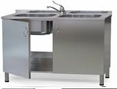 Тумба с мойкой двухгнездовая «КСм/нж 4-02 м -12/с»
