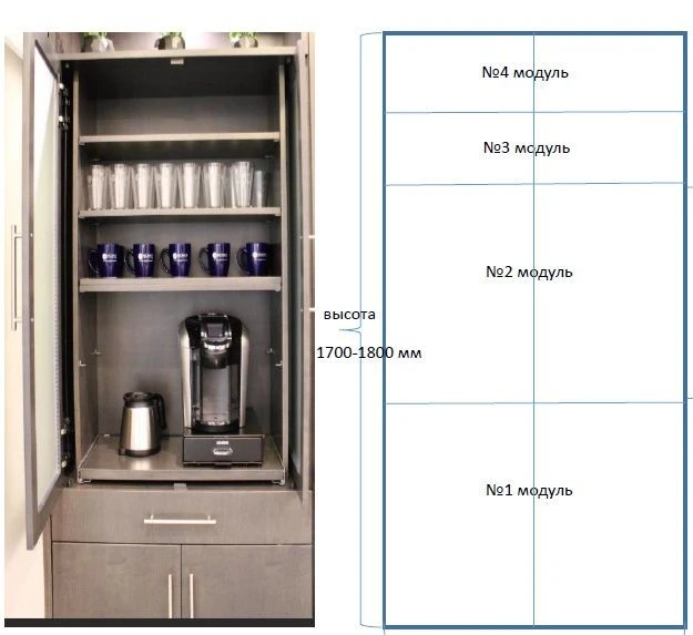 Модульная мебельная конструкция