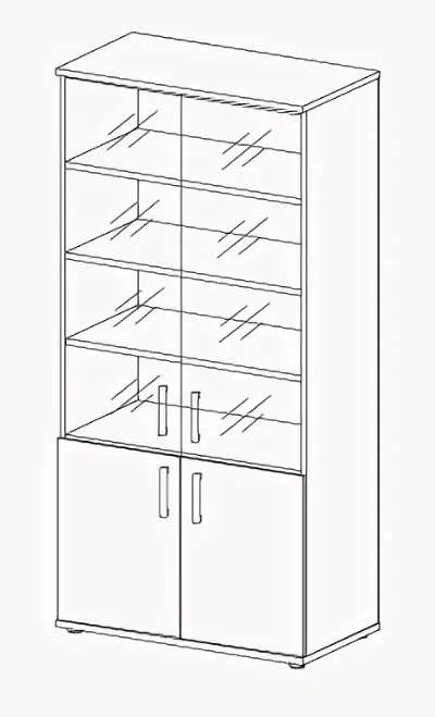 Шкаф со стеклянными дверьми RL 02/16