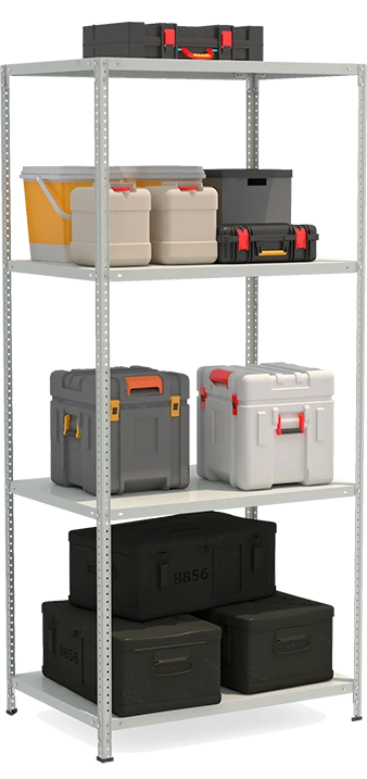 Металлический полочный усиленный стеллаж модели СТФ Стеллаж 1074-2.2