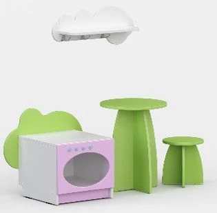 Печка детская "Домики". (Мебель для детских садов марка "Интерьер" серия "TDI Kids")