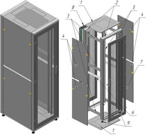 Шкаф телекоммуникационный напольный 19" ШТ-П-42U-600х800-СГ
