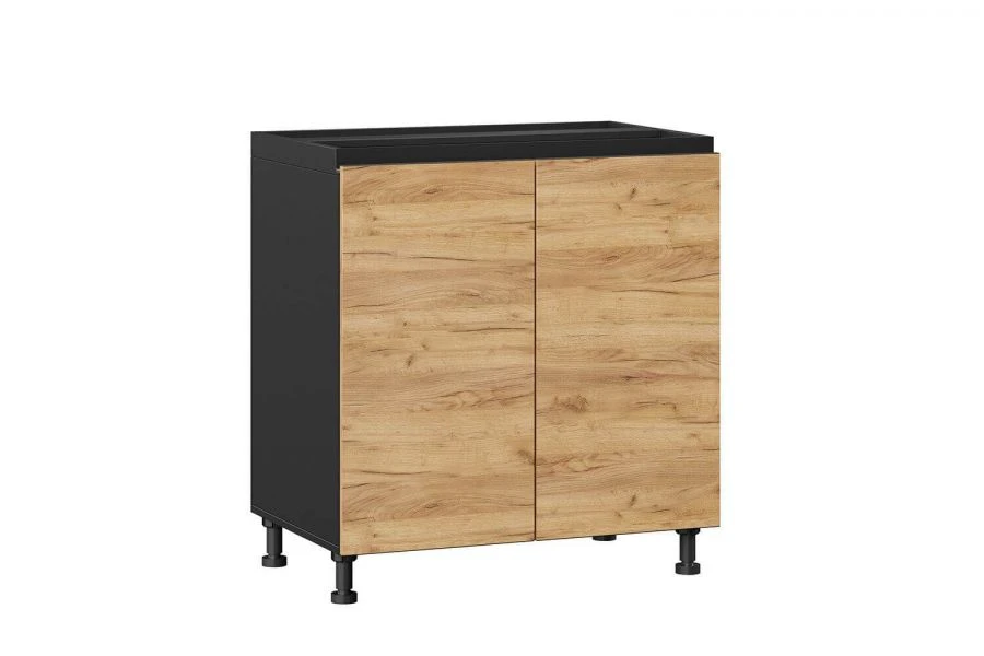 Шервуд ЛД.281650.000 Фасад тумбы кухонной 800 (комплект) (Дуб золотой/Чёрный )