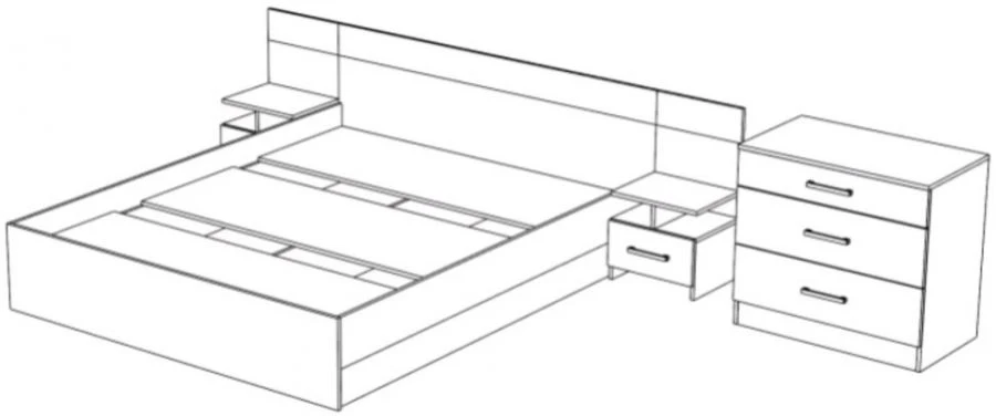 Спальный гарнитур деревянный модель СГ 01
