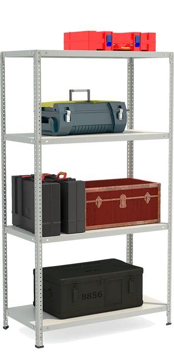 Металлический полочный усиленный стеллаж модели СТФ Стеллаж 1054-1.8