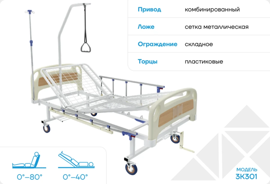 Кровать 3К301 медицинская многофункциональная
