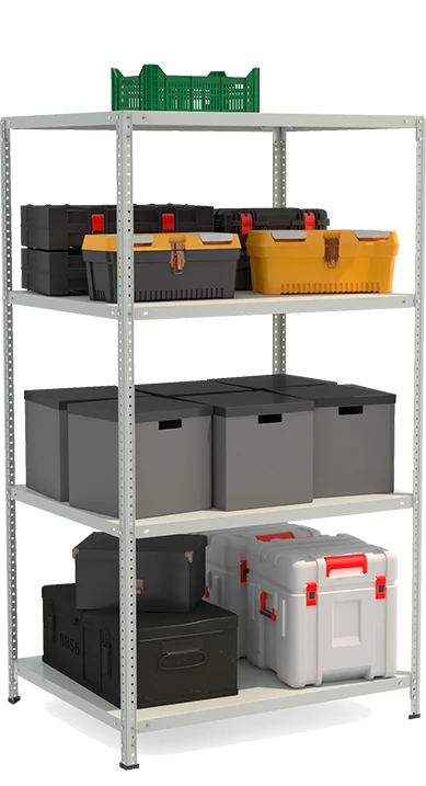 Металлический полочный усиленный стеллаж модели СТФ Стеллаж 1084-1.8