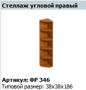 "Формула" Стеллаж высокий угловой правый артикул ФР 346