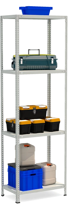 Металлический полочный усиленный стеллаж модели СТФ Стеллаж 744-2.2