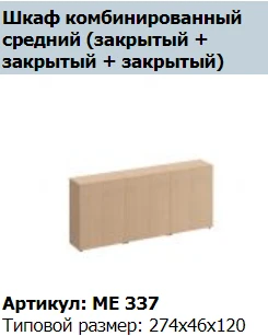 "Reventon" Дверь деревянная шкафа среднего (комплект 2 шт.) артикул МЕ 831