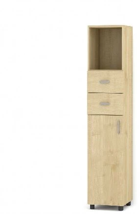 Шкаф хозяйственный деревянный с нишей, ящиками и дверью