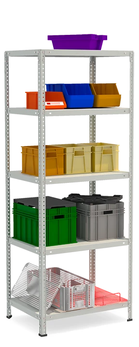 Металлический полочный усиленный стеллаж модели СТФ Стеллаж 755-1.8