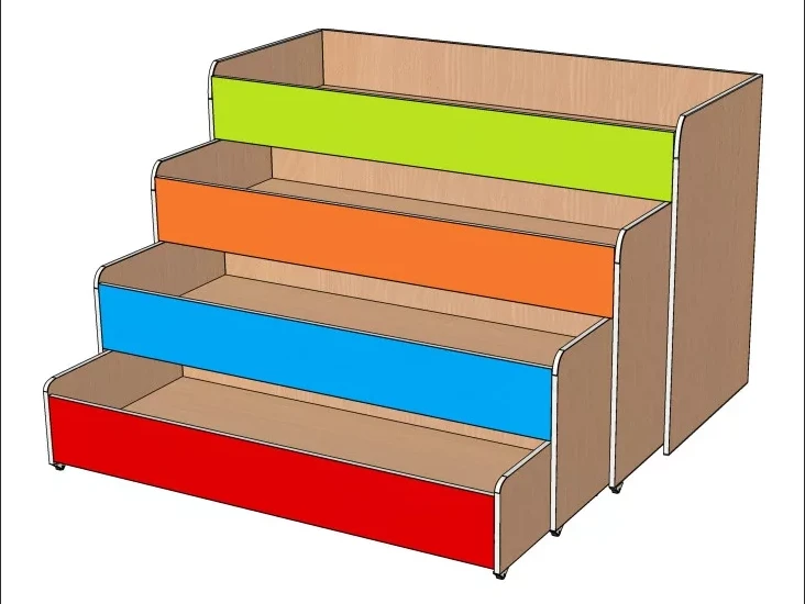 Кровать детская четырехъярусная выкатная