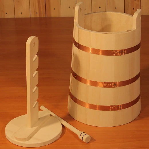 Кадушка для бани с приспособлением сосна 300х300х370ММ объем 15л