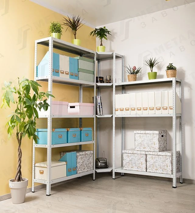 Металлический полочный усиленный стеллаж модели СТФ Стеллаж 1234-2.0