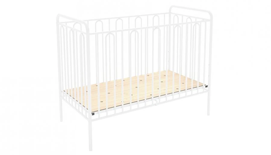 Кроватка детская Polini kids Vintage 110 металлическая, белый, артикул 0001648.1