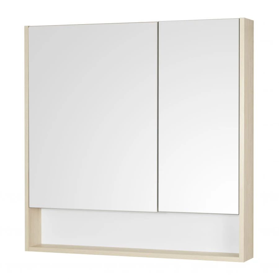 Зеркальный шкаф Aquaton Сканди 90 белый, дуб верона1.A252.3.02S.DB2.0