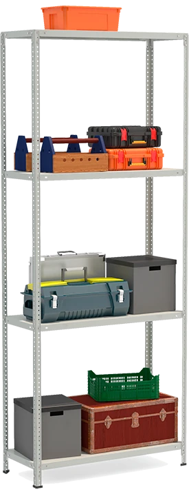 Металлический полочный усиленный стеллаж модели СТФ Стеллаж 1044-2.5