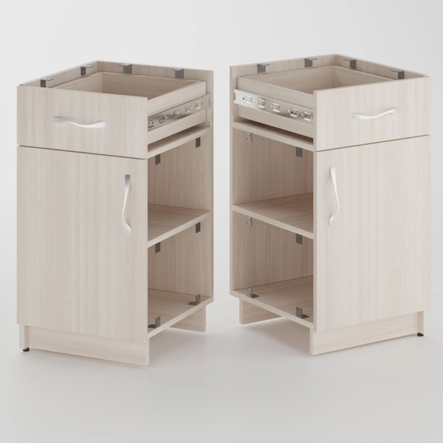 Тумба встраиваемая в рабочий стол 1 ящик, 1 полка с дверью