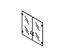 Двери низкие стеклянные. Набор мебели "Агат"