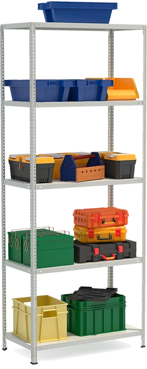 Металлический полочный усиленный стеллаж модели СТФ Стеллаж 1055-2,5