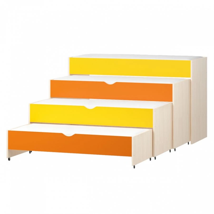 Кровать детская четырехъярусная выдвижная "Улыбка"