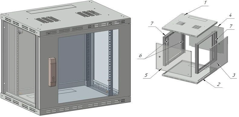 Шкаф телекоммуникационный ШТ-С-9U-600x500х450-СГ