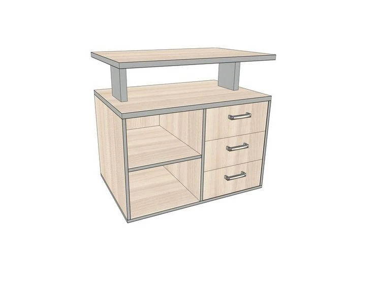 Тумба сервисная, без замка, 812*554*750 мм АсТП-7