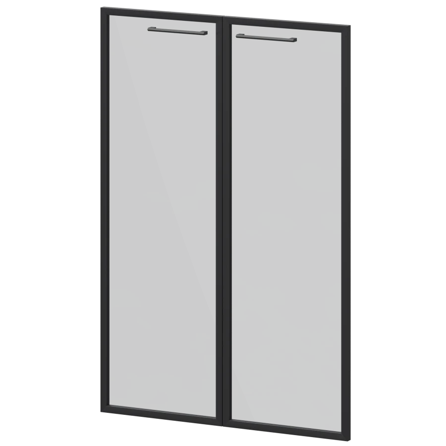 Двери стеклянные в алюминиевой раме KZF-38RS (комплект 2шт.)