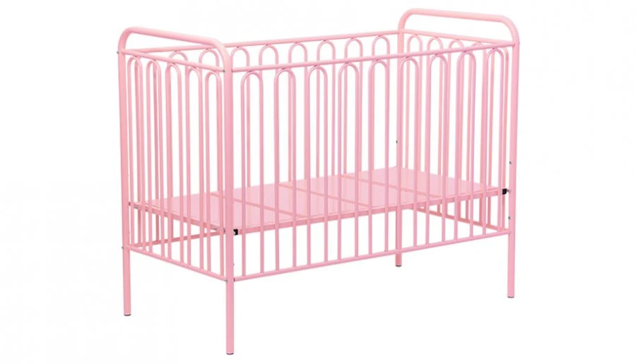 Кроватка детская Polini kids Vintage 150 металлическая, розовый, артикул 0001649.4