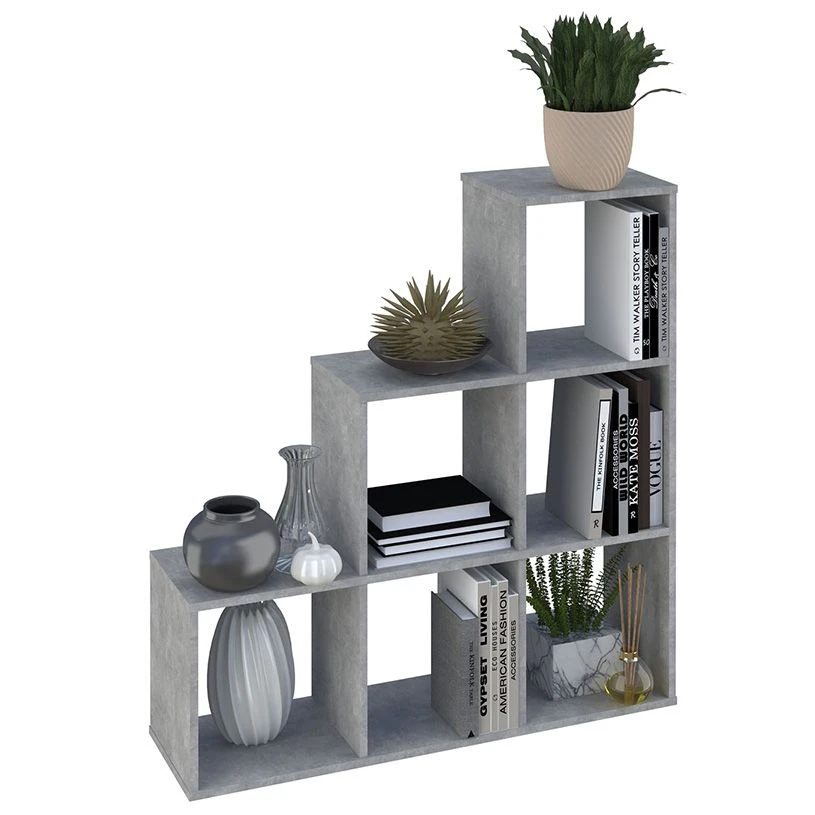 Стеллаж Polini Home Smart Каскадный 6 секций, бетон, артикул 0001696.75