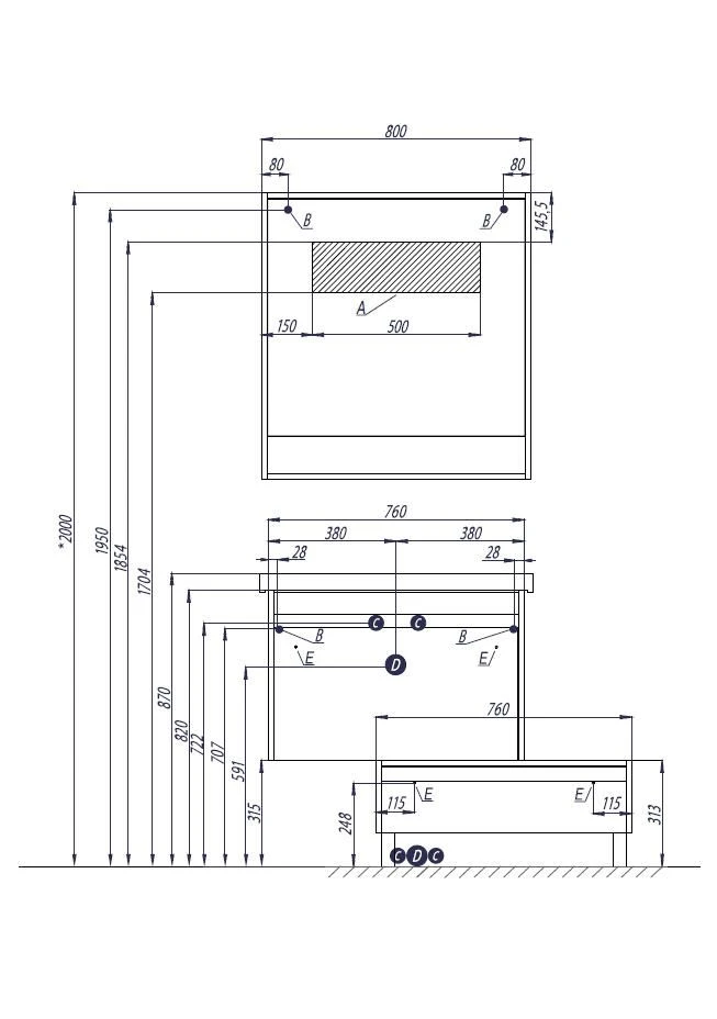 Комод Aquaton Капри 80 таксония темная 1A231103KPDB01.A231.1.03K.PDB.0