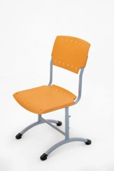 Adjustable Student Chair S UR4-6P (Height Adjustment Groups 4, 5, 6) with Oval Tube and Plastic Seat