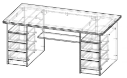Double Pedestal Desk C1 DT for Office and Home Use