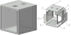 Wall-Mounted Telecommunications Cabinet 12U - SHC-S-12U-600x600x600-MG