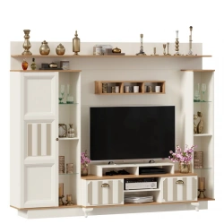 Combined TV Stand Villaggio LD.680280.000 (Alabaster/Golden Oak)